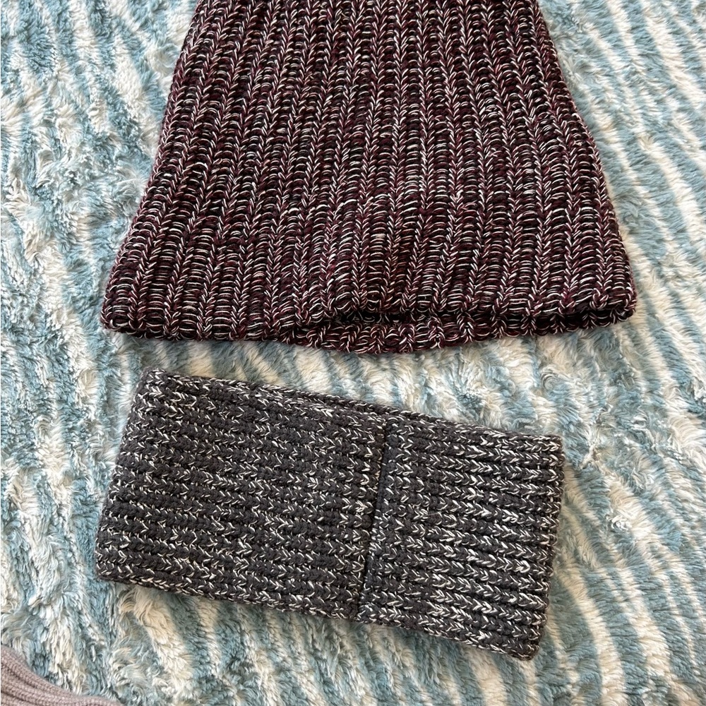 Love Your Melon  Beanie and Headband Trio - Maroon and Gray - Picture 8 of 8